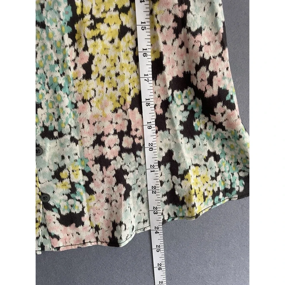 Loft Women S Top Garden‎ Floral Long Puff Sleeve Pesant Empire Cottage Blouse